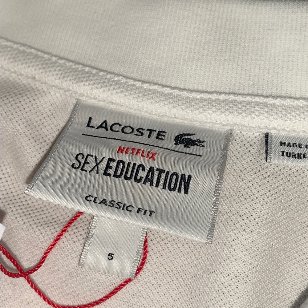 Lacoste x Netflix White Polo Shirt with Embroidered Logo - Picture 3 of 10